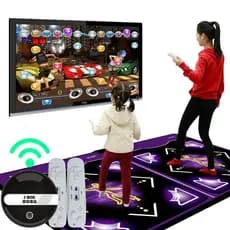 Tapete De Dança Duplo Sem Fio Antiderrapante Com 2 Controle Remoto Multifuncional Para Pc Tv