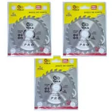 Kit 3 Unidades Disco De Serra Widea Para Cortar Madeira 24 Dentes 110mm x 20mm MODELO FBG 3090