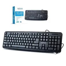 Teclado Exbom QWERTY - Português Brasil na Cor Preto + Mouse