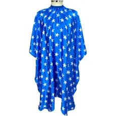 Capa De Corte p/ Barbeiro, Cabeleireiro Estampada Estrelas Azul
