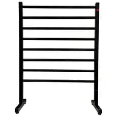 Toalheiro Elétrico Térmico Aquecido Grande Com Base De Chão Para Toalhas, Preto, Branco e Prata