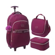 Kit Escolar Feminino Mochila Cooler Estojo Rodinha Rosa Yepp Lançamento Juvenil