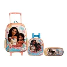 Kit Mochila Com Rodas G Princesa Moana  Lancheira Estojo Xeryus Escolar