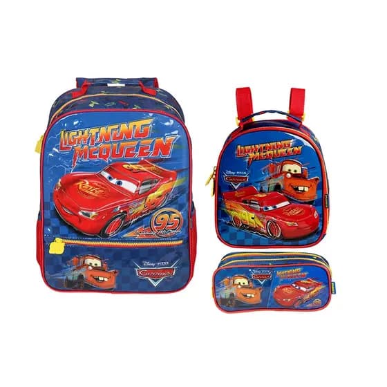 Kit Mochila G Relâmpago Mcqueem Lancheira Estojo Original Xeryus