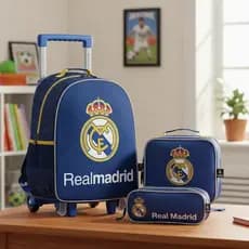Kit Mochila Real Madrid Xeryus Lancheira Estojo Escolar Grande