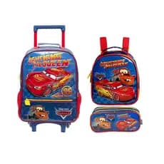 Kit Mochila G Relâmpago Mcqueen Carros Lancheira Estojo Original Xeryus