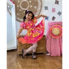 Vestido Junino menina Caipira São João Festa Junina