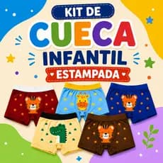 5 ou 3 Cuecas Infantil Algodão Criança Menino Desfralde Confortável Super Heróis Estampa