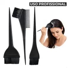 Kit Pente Pincel Tintura Cabelo Barba Profissional