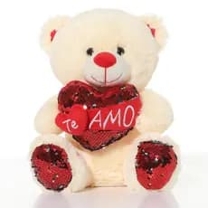 Ursinho de Pelúcia Com Coração Te Amo, Brinquedo Com brilho Urso 32 Cm
