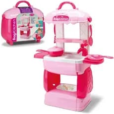 Cozinha Infantil Completa Pia E Fogão Com Acessórios Vira Maleta - Bambola