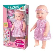 Boneca Bebezão Faz Xixi De Verdade, C/ Fralda E Mamadeira - Milk Brinquedos