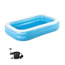 Piscina Inflável Retangular Bestway Familiar 778l + Bomba De Ar Elétrica 127 V