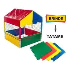 Piscina de Bolinha Casinha Pequena 1x1 m Colorida Quadrada + 1 Tatame Eva de 1x1 de brinde- Super promoção de Fábrica!!