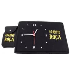 Kit Relogio De Parede Partiu Roca Bordado + Capinha Para Celular