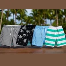 kit de shorts de praia menino juvenil infantil em tactel  grosso