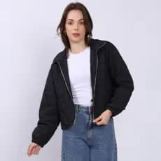 jaqueta feminina blusa de frio bomber com ziper inverno puffer