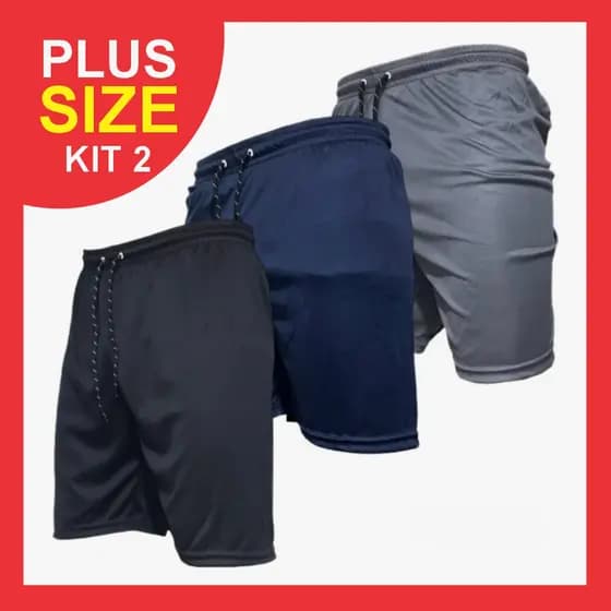 Bermuda Kit 2 Plus Size Bermuda Dryfit Masculina Shorts Treino Caminhada Academia short g1 g2 g3 g4