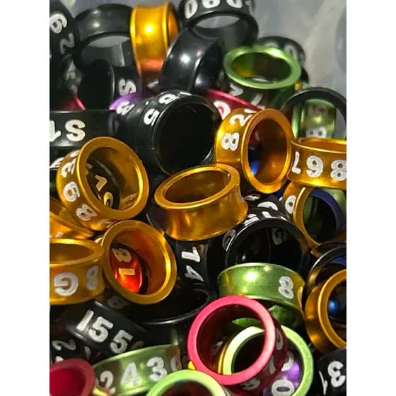 5 - 10 Anilhas fechadas 7.0 mm alumínio para Lóris e/ou Ring necks
