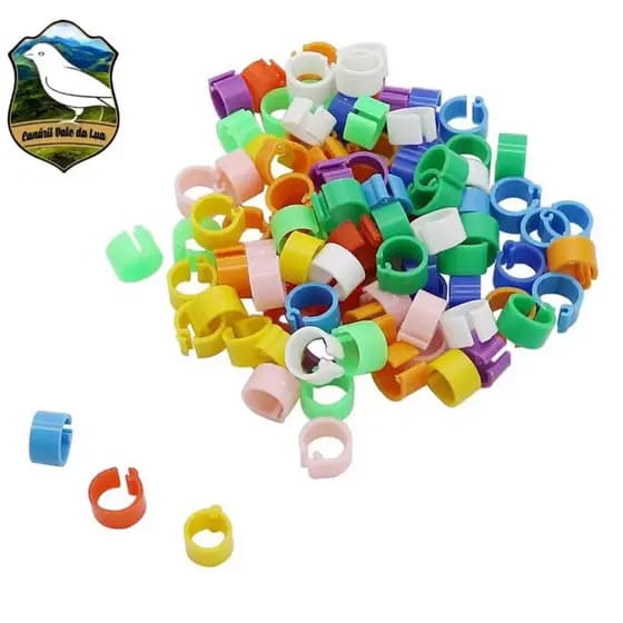20 Anilhas lisas click de 5.5 mm para aves adultas
