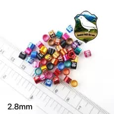 6 anilhas fechadas em alumínio 2.8mm para canários da terra, canarios belgas de pequeno porte, azulao etc.