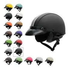 Capacete Coquinho Couro Scooter Elétrica Bike Old School Custom
