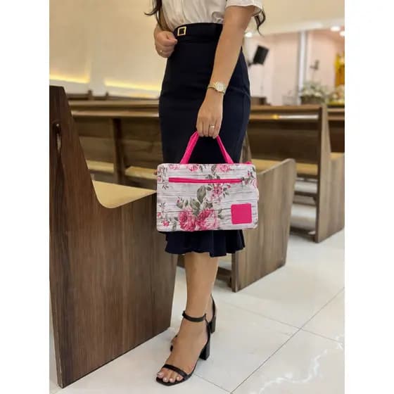 Bolsa capa porta Biblia com bolso e alça dia das mãe
