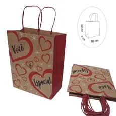Sacolas coloridas de papel 17,5x8,5x21,5 dia das maes, 50 unidades