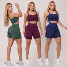 Conjunto Fitness Short Duplo Dryfit Top Academia Corrida Suplex Musculação Treino Corrida Furadinho