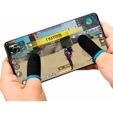 1 Par Luva De Dedo Gamer  Free Fire Call Of Duty Pubg Fotnite (Amarelo/Azul)