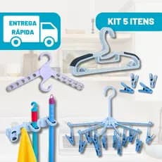 Kit Varal Retrátil Calcinha Roupas Intimas Prendedor  Roupa Suporte Vassoura Kit Lavanderia 5 Itens