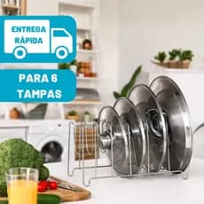 Suporte Organizador Tampas Panelas Potes Armário Cozinha Aço Frigideiras Aço Multiuso
