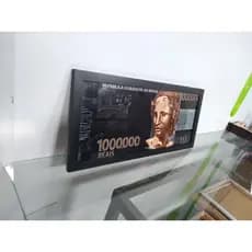 Quadro Nota Com Moldura MDF 3mm 50x20 Quadro Decorativo Nota 1 Milhão Motivacional