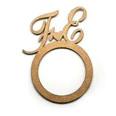 25 Porta Guardanapo Personalizado Argola Casamento Inicias Mdf 3mm Cru