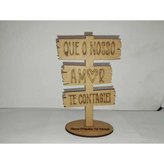 Centro de mesa personalizado casamento/noivado 15cm em MDF