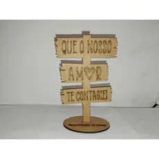 Centro de mesa personalizado casamento/noivado 15cm em MDF
