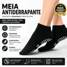 Kit Meia Sapatilha Antiderrapante Para Pilates Yoga Hidroginástica Academia Unissex