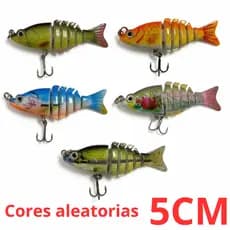 Isca Artificial Articulada Lambari 5cm 6 Segmentos Realista Tucunaré Traíra