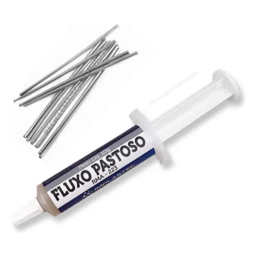 10 Vareta Salva Chip Cast + 10g Fluxo Pasta Pastoso Rma 223 Seringa