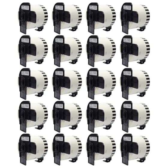 Kit 20 Etiqueta Térmica Dk-22205 Dk22205 Compatível Ql-810w 62x30,48 (62mm 30,48mm) Papel Contínuo Térmico