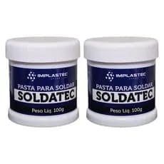 2 Pasta Para Soldar Implastec Soldatec 100g Para Soldagem Metálica Pote Fluxo Pastoso