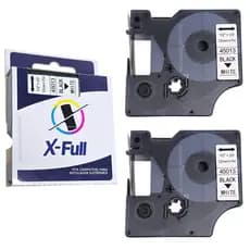 2 Fita Compatível 45013 Dymo D1 12mm 7m Para Rotulador Label Point 100 150 200 250 300 350 Protable Labeler PL200 X-full