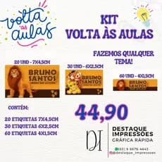 Kit de etiquetas escolares Personalizadas - 110unds