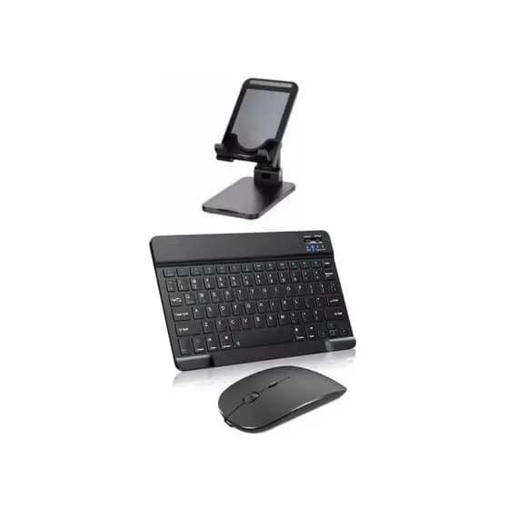 Kit Mouse E Teclado Bluetooth + Suporte Para Tablet Galaxy A7 Lite T220/ T225