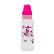 Mamadeira Tradicional Lolly Rosa 250ml 0 à 6 meses de vida bico R