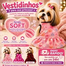 Roupa para cachorro Vestido Inverno Soft Shih tzu Yorkshire