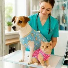 Roupa Pós Cirúrgica Pet Gatos e Cachorros Fêmea e Macho Castração Tam 0 À 14 Shitzu Maltes Pug