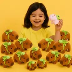 Brinquedo Capivara pelúcia divertida que Anda c/ Som e luz a pilha Filó Capybara