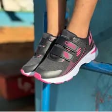 Tênis Com Velcro Colegial Escolar Infantil Calce Fácil Menina Feminino Fácil Para Calçar Confortavel Macio Leve