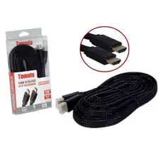 Cabo Hdmi 3 Metros 2.0 Achatado De Nylon Com Ponta Dourada